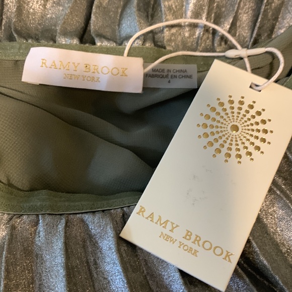 Ramy Brook Ryleigh Pleated Gunmetal Metallic Strapless Minidress, Size 4, NWT - Picture 5 of 8